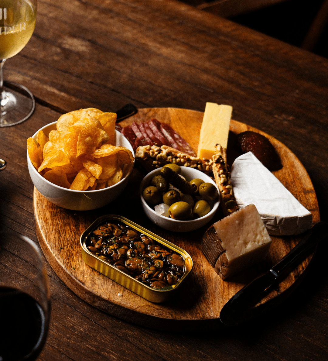 Juniper EstateWine Tasting & White Wine in the Sun Grazing Board - Juniper Estate